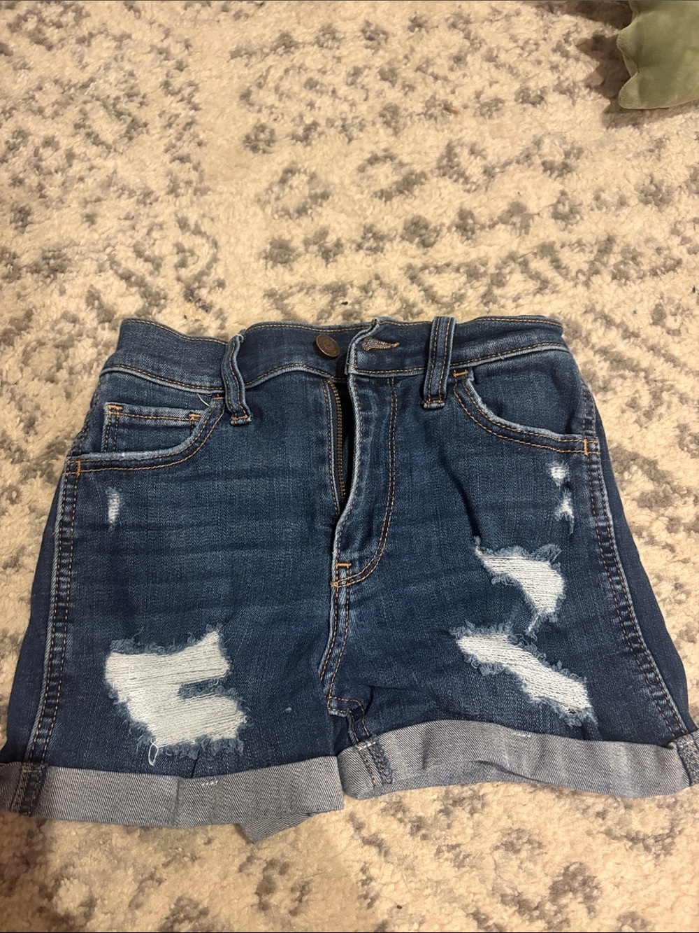 Hollister Denim Distressed Roll-Cuff Women’s Shorts - Blue